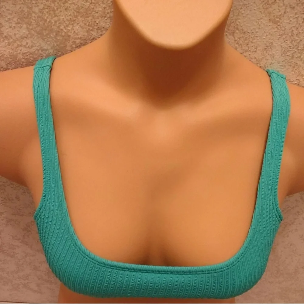 Xhilaration Mossy Green Ribbed Bikini Set